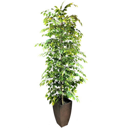 Freeport Park® 96 Faux Ficus Tree In Metal Planter And Reviews Wayfair